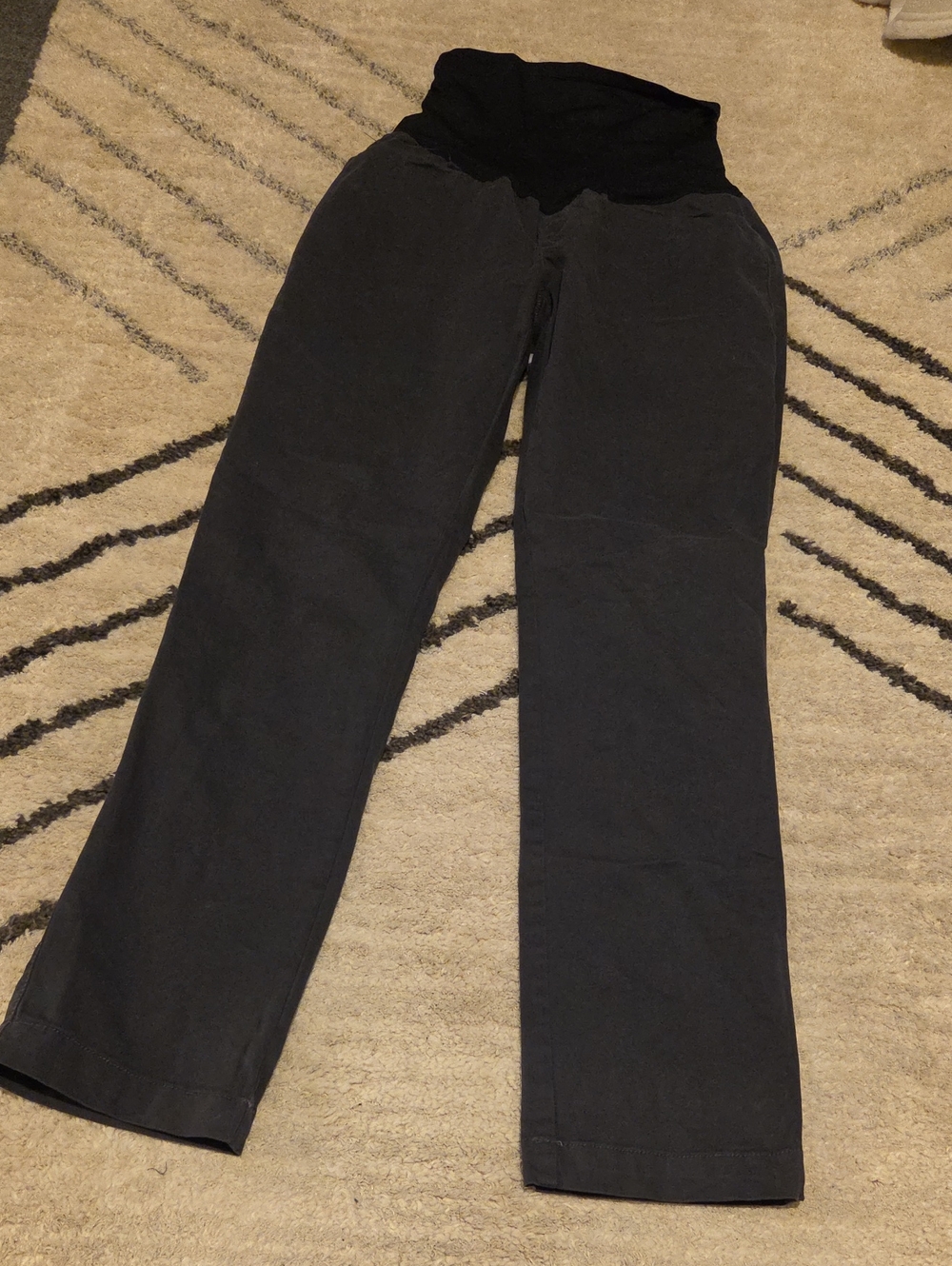 GAP Black Straight-Leg Maternity Pants with Foldover Waist